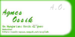 agnes ossik business card